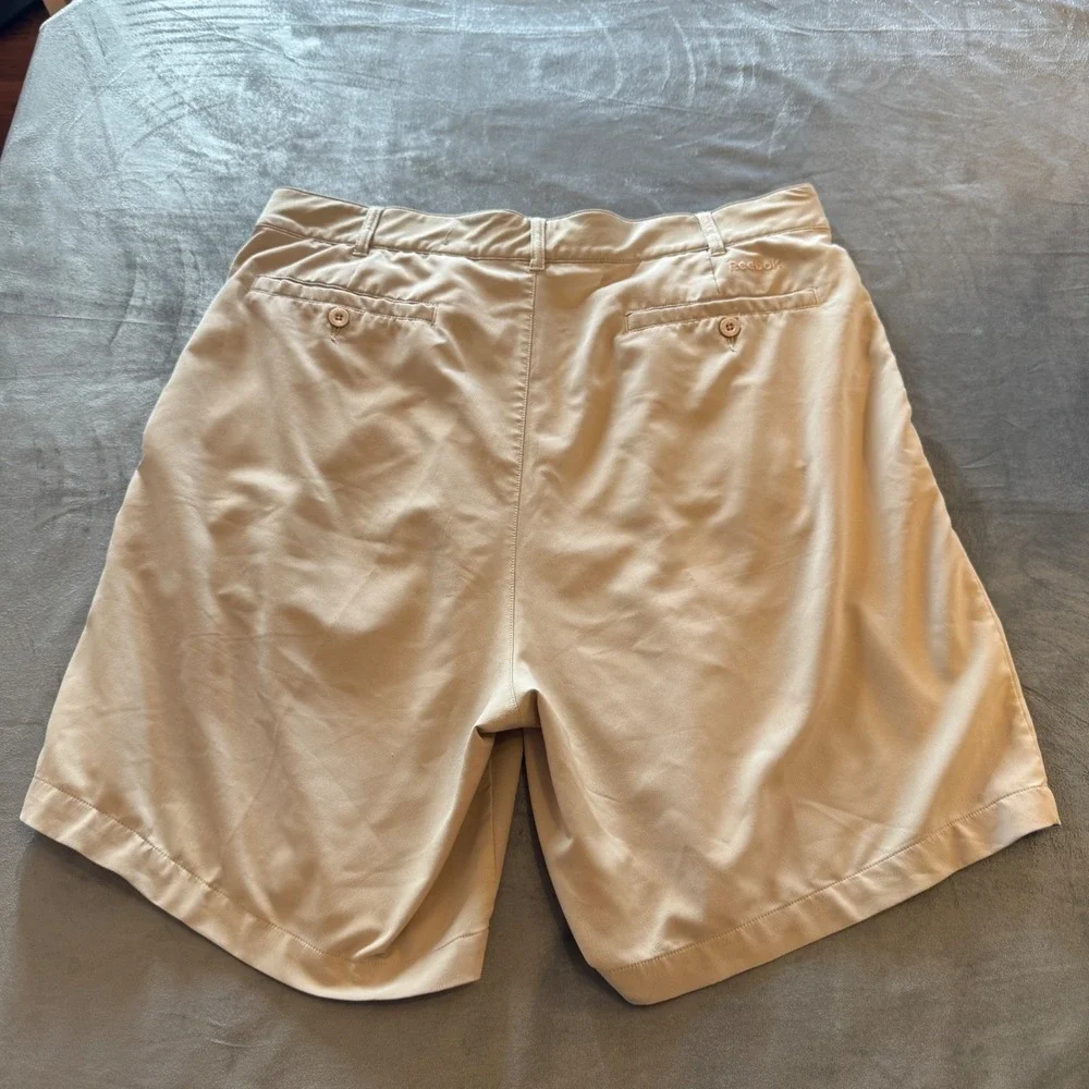 Reebok Golf Men Shorts Size 38 Tan Pleated Performance Stretch‎ Pockets Casual